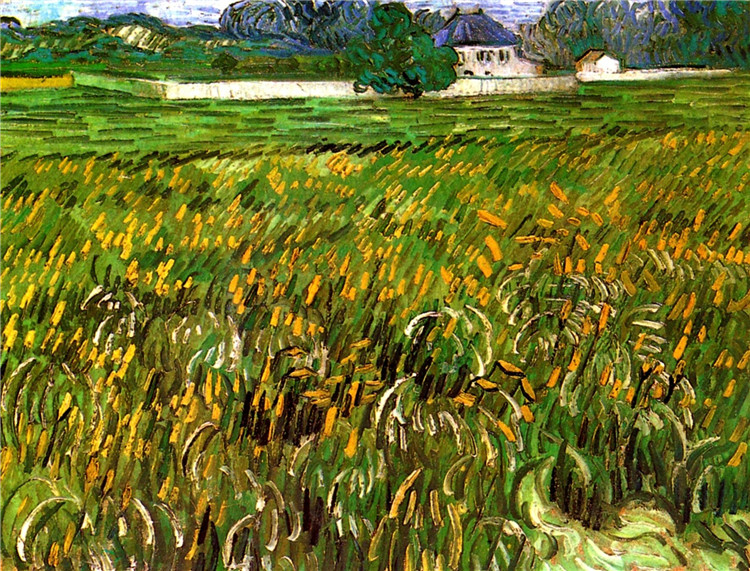 Wheat Field At Auvers With White House